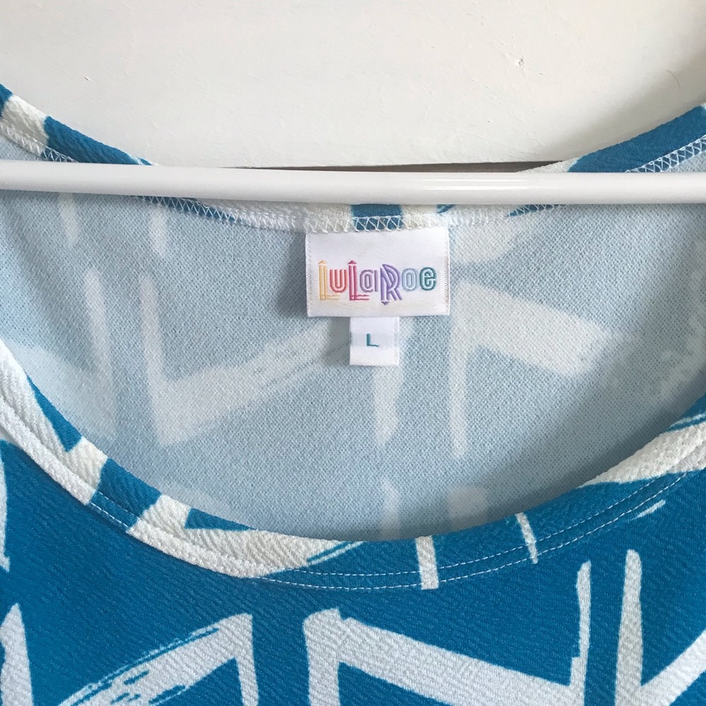 Lularoe Nicole Teal Dress Size Large - Picture 4 of 4